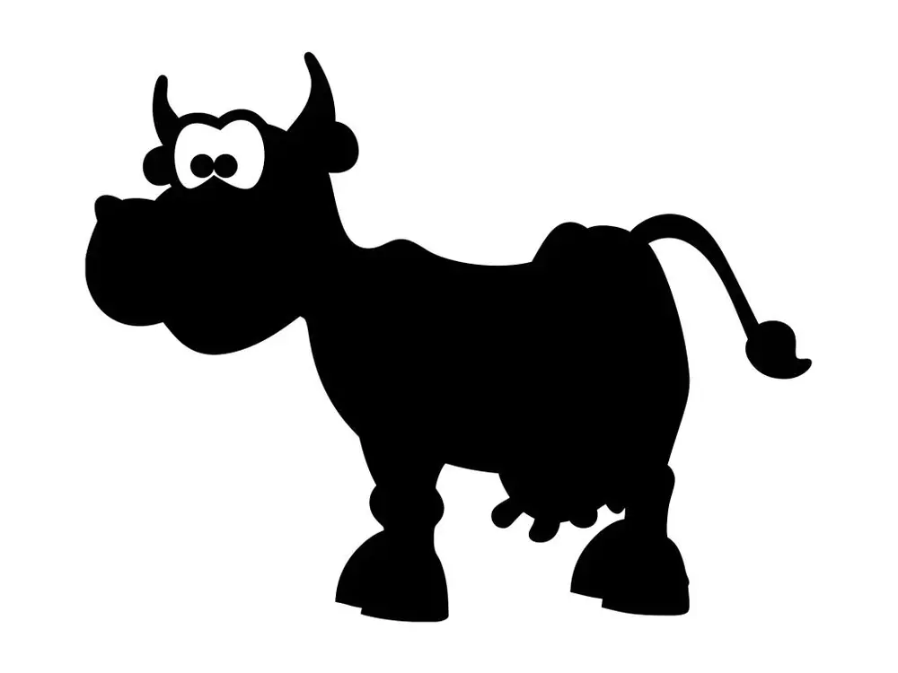 Sticker ardoise tableau noir - stickers muraux adhésif effaçable - CARICATURE D'UNE VACHE - 40x55cm