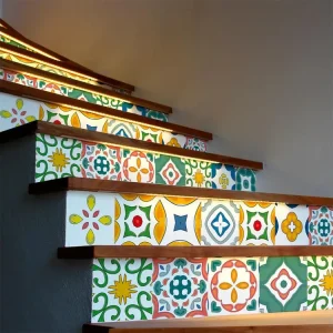 Stickers adhésifs escalier carrelages contremarche - OLIVIA - 41x143.5cm