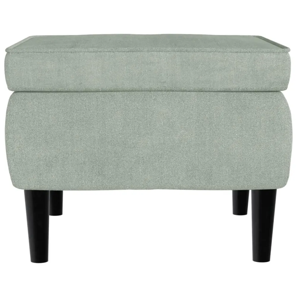 Tabouret assise repose-pieds avec pieds en bois assise en tissu velours gris manifeste DEC026302