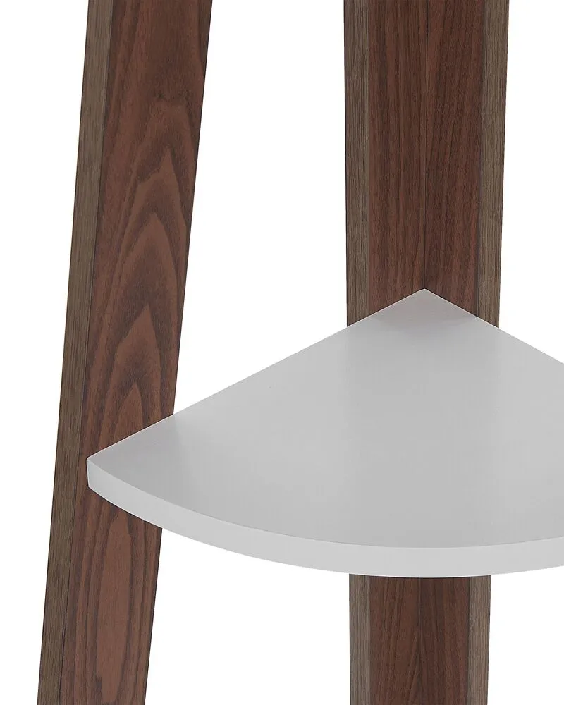 4 Tier Corner Ladder Shelf Dark Wood and Blanc pur MOBILE SOLO