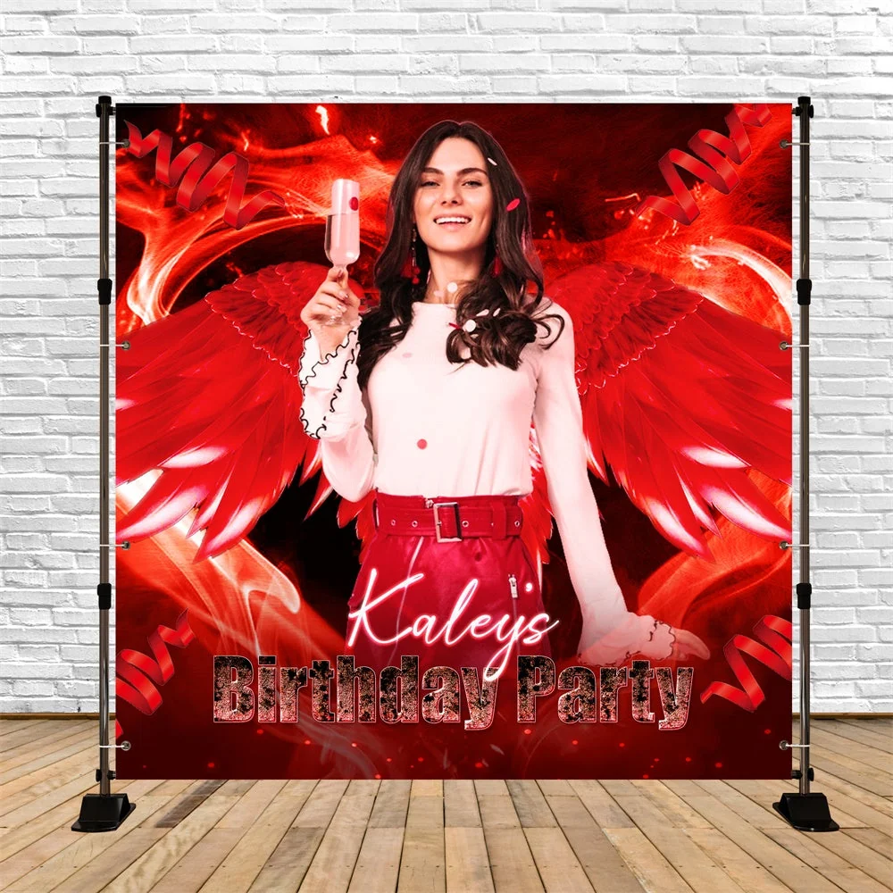 Toile de fond Anniversaire Taillé sur mesure Ailes Pourpres Fête Cramoisie LXX6-95