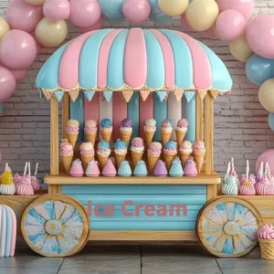 Toile de fond Été Chariot à Bonbons Glace GTY3-411