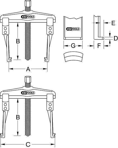 KS Tools extracteur universel à 2 bras avec crochets très fins 20-90 mm 620.0041 acheter à bas prix