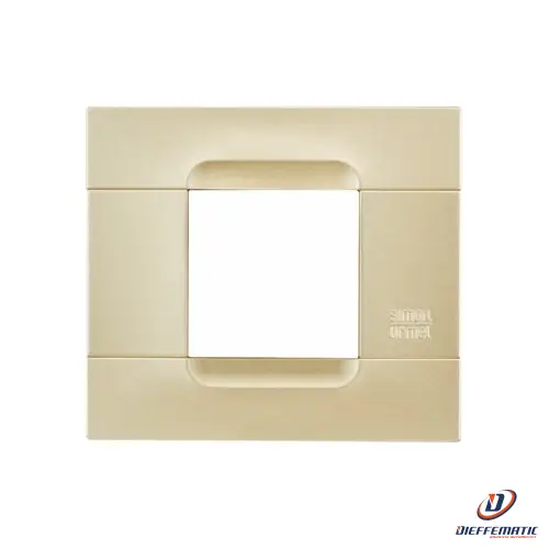 Urmet Placca 2 Moduli, Kàdra Monochrome, Serie Metallizzata, Oro 10802.Gd Nuovo