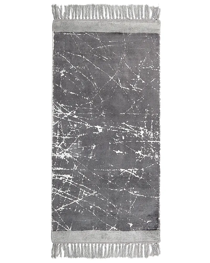 Viscose Area Rug 80 x 150 cm Grey HANLI