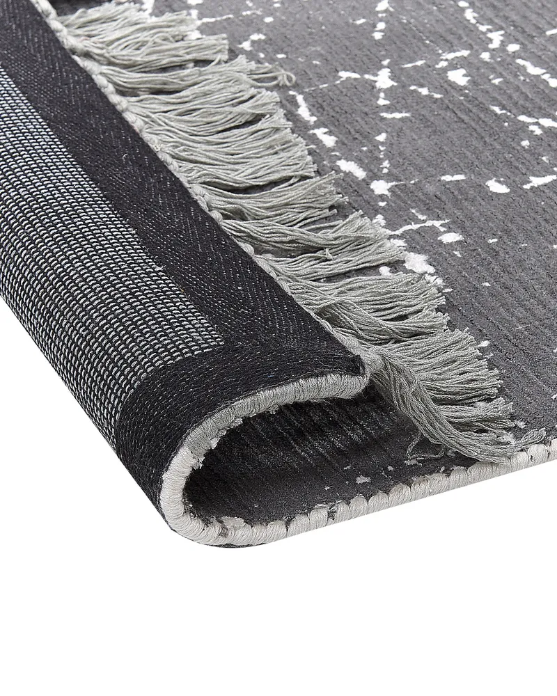 Viscose Area Rug 80 x 150 cm Grey HANLI