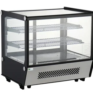 Vitrine réfrigérée à poser service arrière avec duo vitrage 4 portes coulissantes droites 120 L
