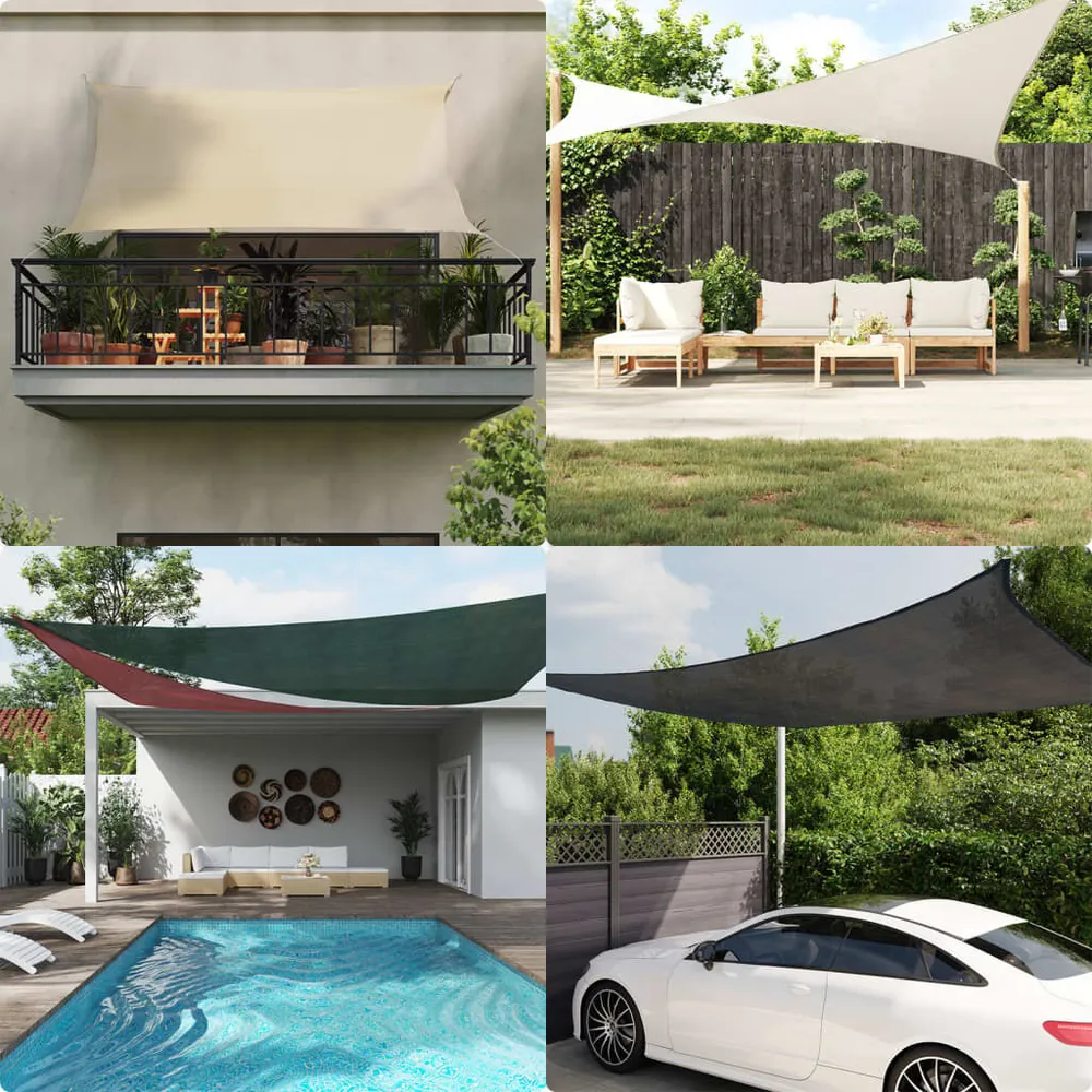 Voile d'ombrage 160 g/m² Anthracite 4x4 m PEHD