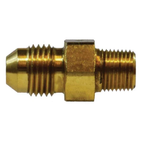 9/16 Inch Male JIC 1/4 Inch MIP 1.43 Inch Laiton Straight Adapter 28707