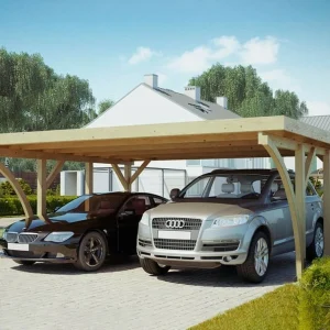 Carport bois palerme 2 voitures - 510 x 603 - abri pour voitures - bois des regions nordiques - pin traité autoclave