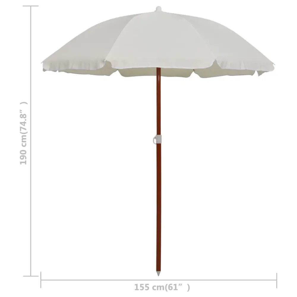 Parasol avec mât en acier 180 cm sable 02_0008098