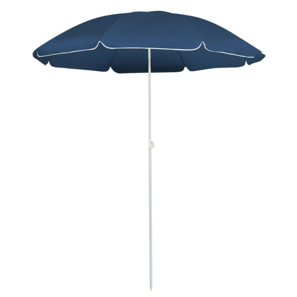 Parasol d'extérieur avec mât en acier 180 cm bleu 02_0008200