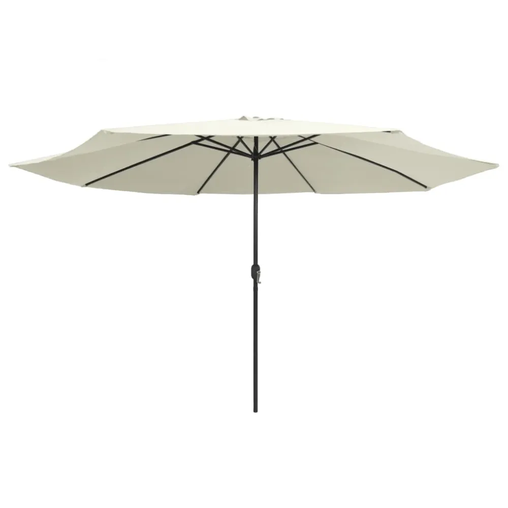Parasol d'extérieur avec mât en métal 400 cm blanc sable 02_0008263