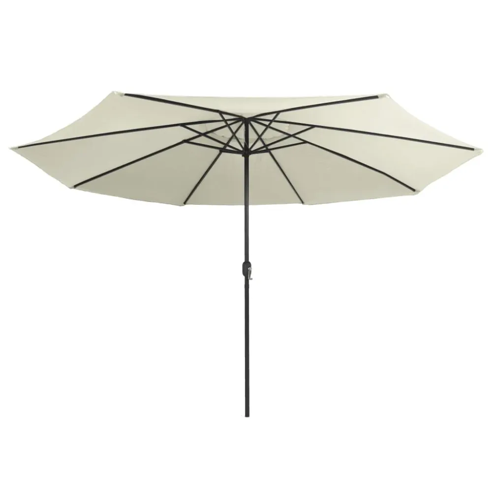 Parasol d'extérieur avec mât en métal 400 cm blanc sable 02_0008263