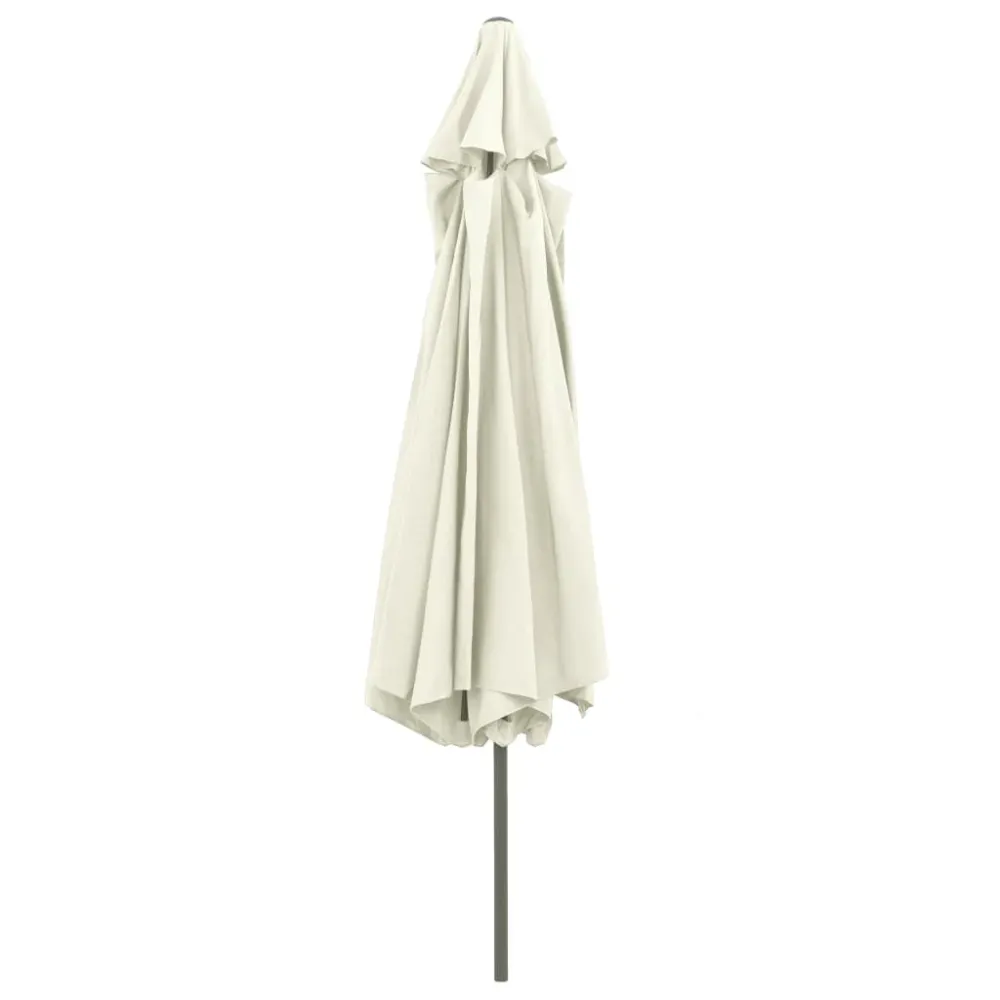 Parasol d'extérieur avec mât en métal 400 cm blanc sable 02_0008263