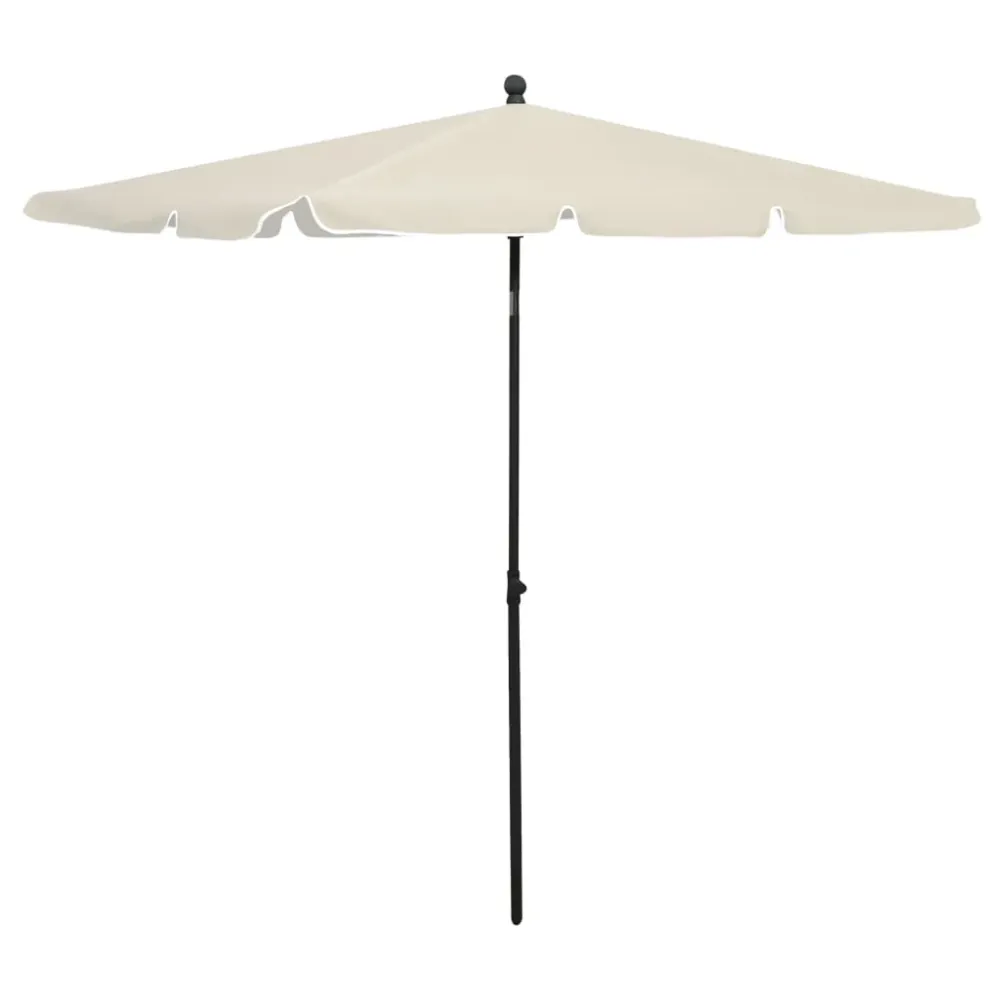 Parasol de jardin avec mât 210 x 140 cm sable 02_0008328