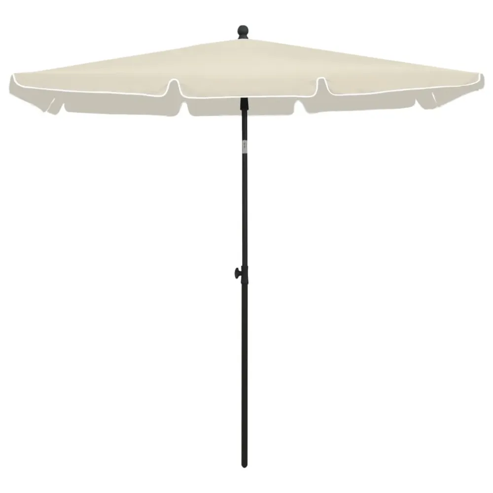 Parasol de jardin avec mât 210 x 140 cm sable 02_0008328