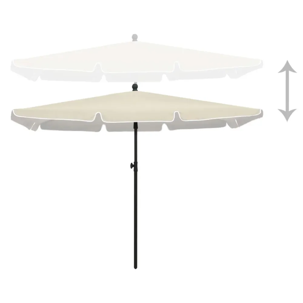Parasol de jardin avec mât 210 x 140 cm sable 02_0008328