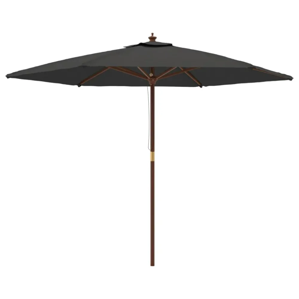 Parasol de jardin avec mât en bois 299 x 240 cm anthracite 02_0008334