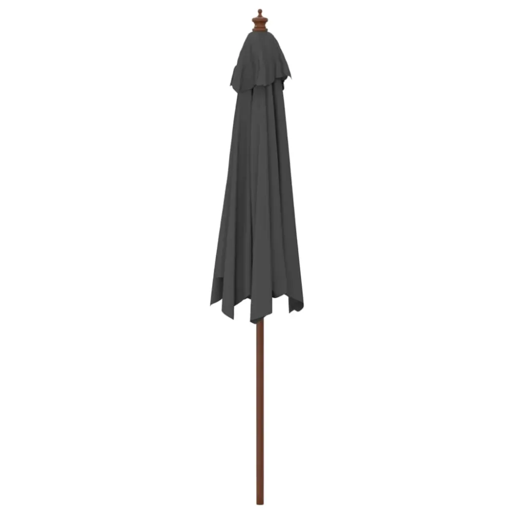 Parasol de jardin avec mât en bois 299 x 240 cm anthracite 02_0008334