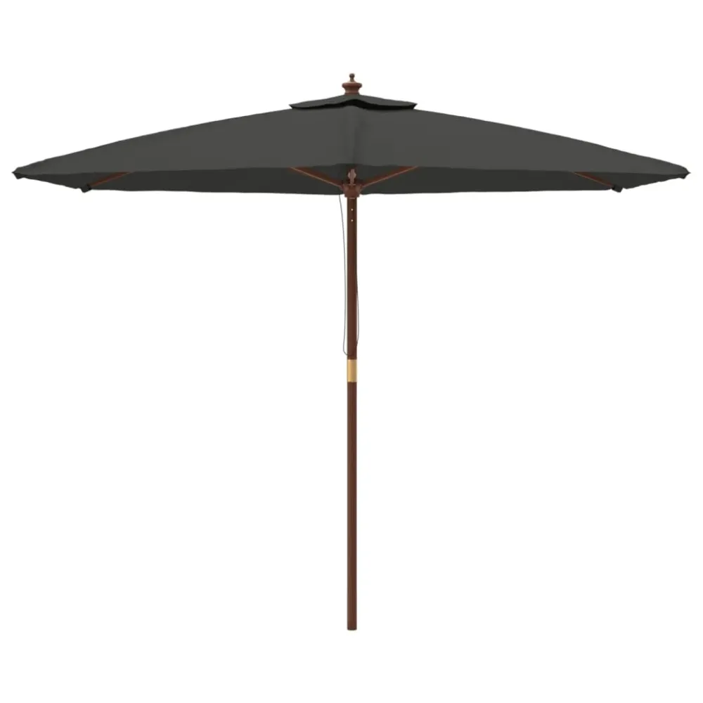 Parasol de jardin avec mât en bois 299 x 240 cm anthracite 02_0008334