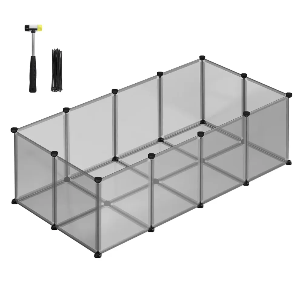 Parc enclos cage clôture avec plancher intérieur modulable en plastique pour cochon d’inde lapin hérisson petits animaux b...
