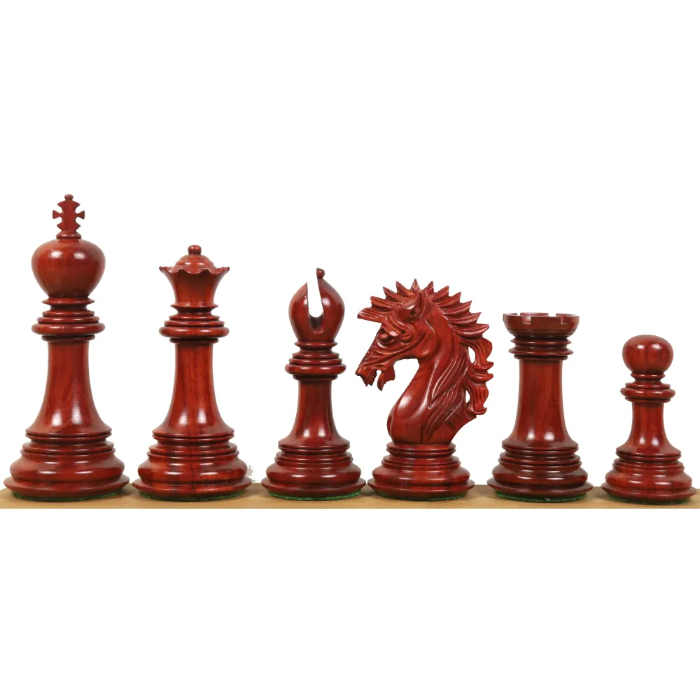 Pièces d'échecs de luxe Mogul Staunton de 4.6" légèrement imparfaites - Trois fois poids - Ebène et palissandre.