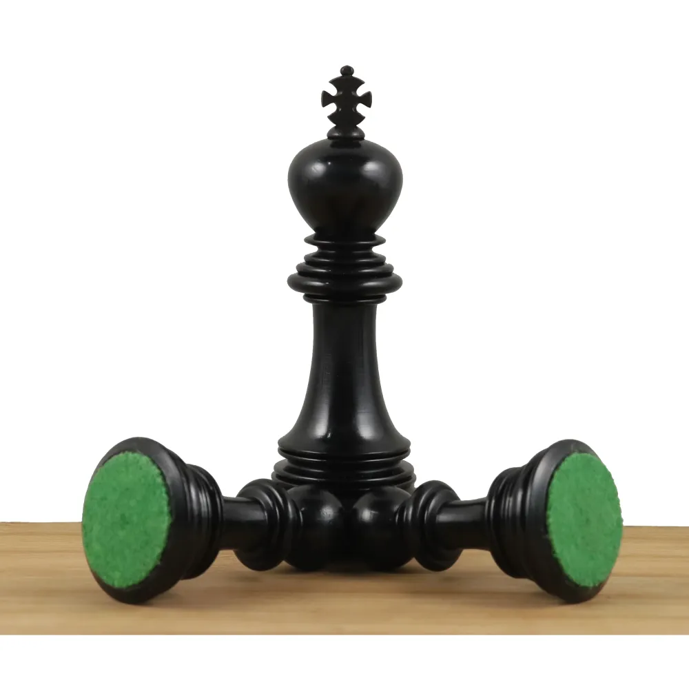 Pièces d'échecs de luxe Mogul Staunton de 4.6" légèrement imparfaites - Trois fois poids - Ebène et palissandre.