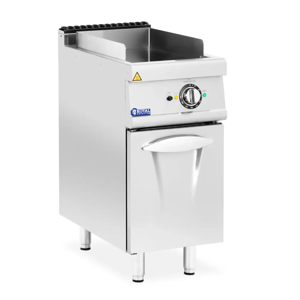 Plancha électrique 5,4 kw lisse armoire intégrée acier inoxydable acier chromé argent métallisé 14_0009537