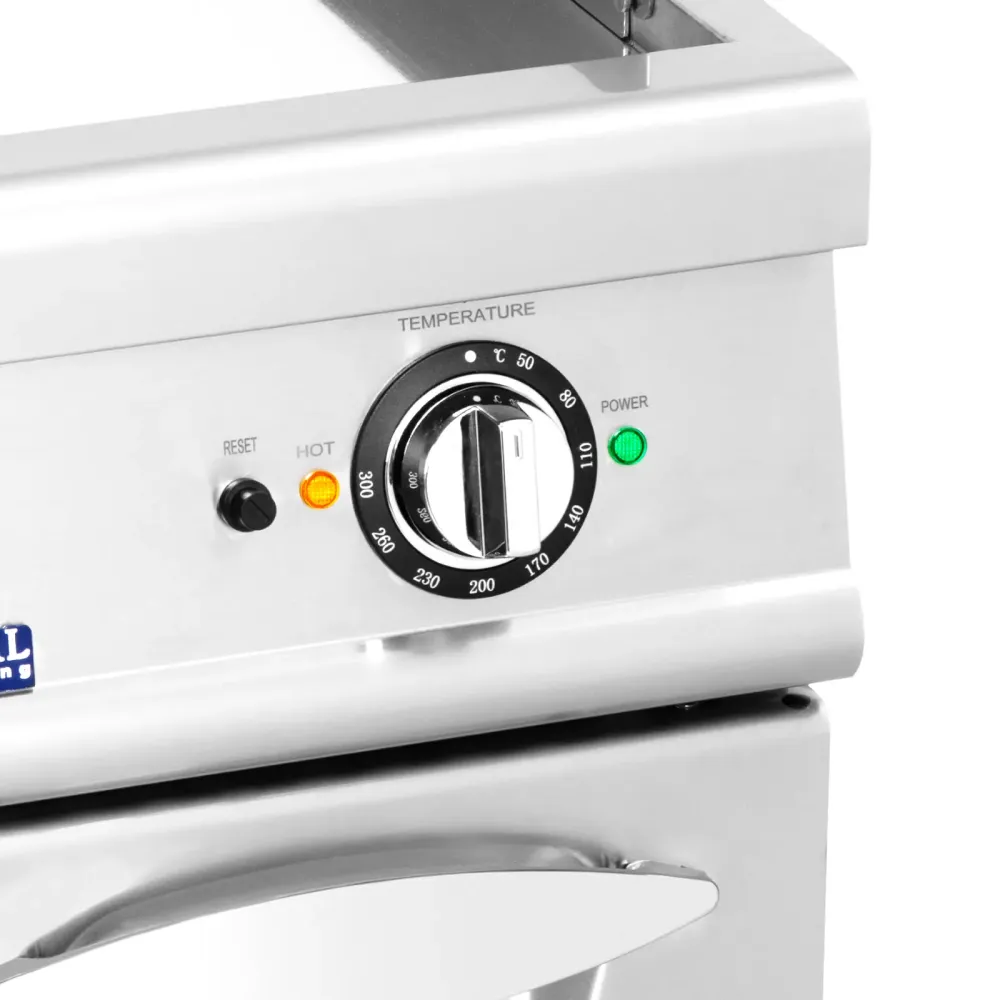 Plancha électrique 5,4 kw lisse armoire intégrée acier inoxydable acier chromé argent métallisé 14_0009537