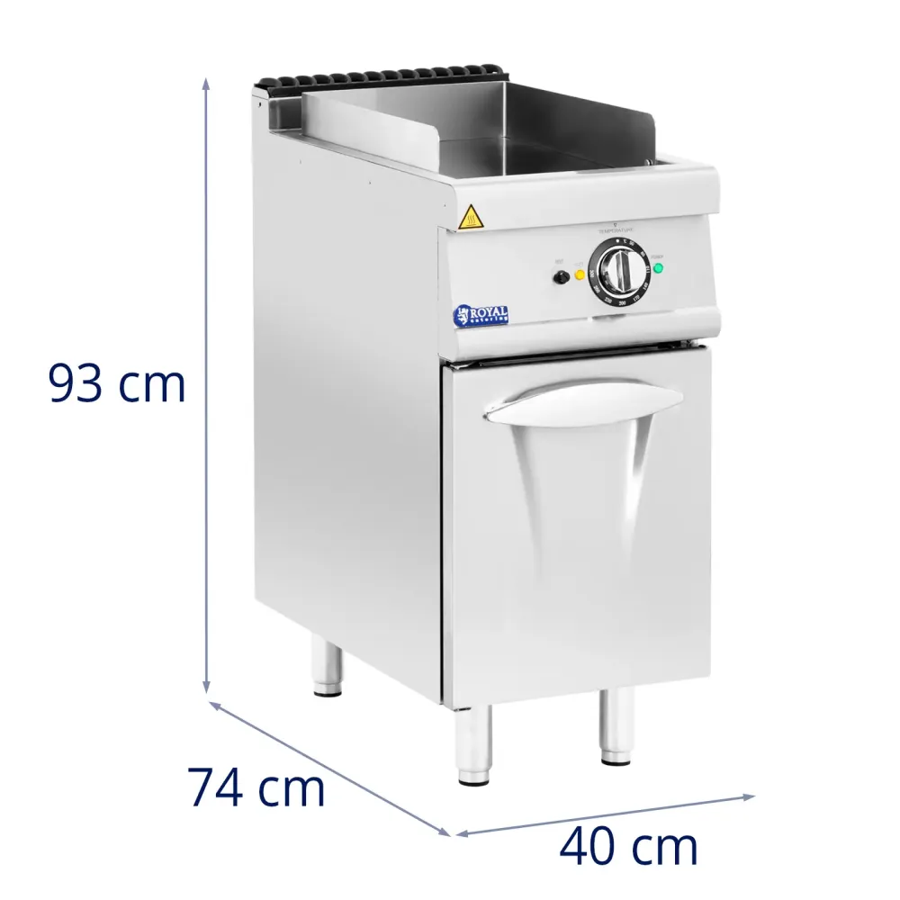 Plancha électrique 5,4 kw lisse armoire intégrée acier inoxydable acier chromé argent métallisé 14_0009537