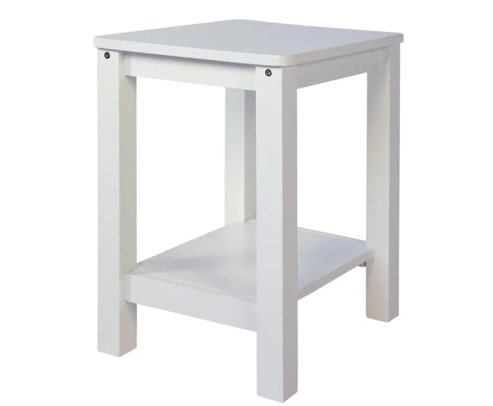 Table d'appoint table de chevet en bois blanc hauteur 74 cm TABA06007