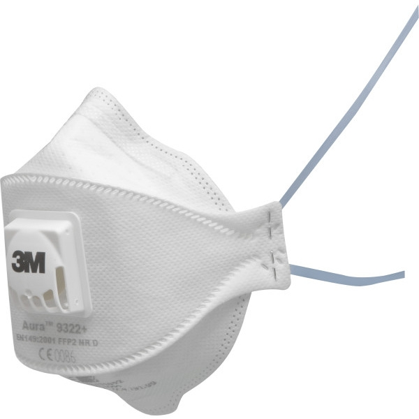 Masque à usage distinctif pliable Aura™ 9300+ FFP2 NR D avec soupape - boîte de 10 - 3M