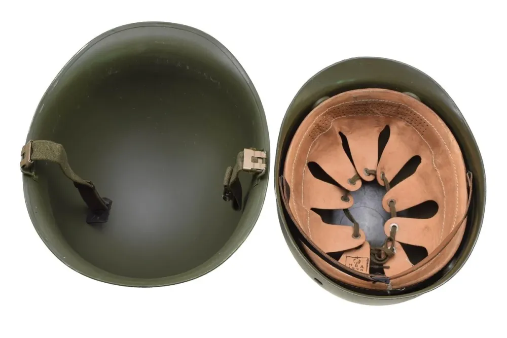Casque militaire belge original en acier M51, combat tactique, armée, intérieur en VINYLE, olive