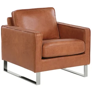 Armchair VIND Faux Leather Golden Brun