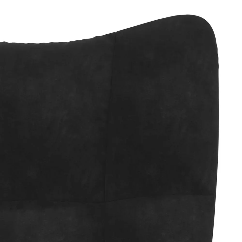 Fauteuil lounge chaise de canapé design contemporain en velours noir coutures décoratives DEC026746