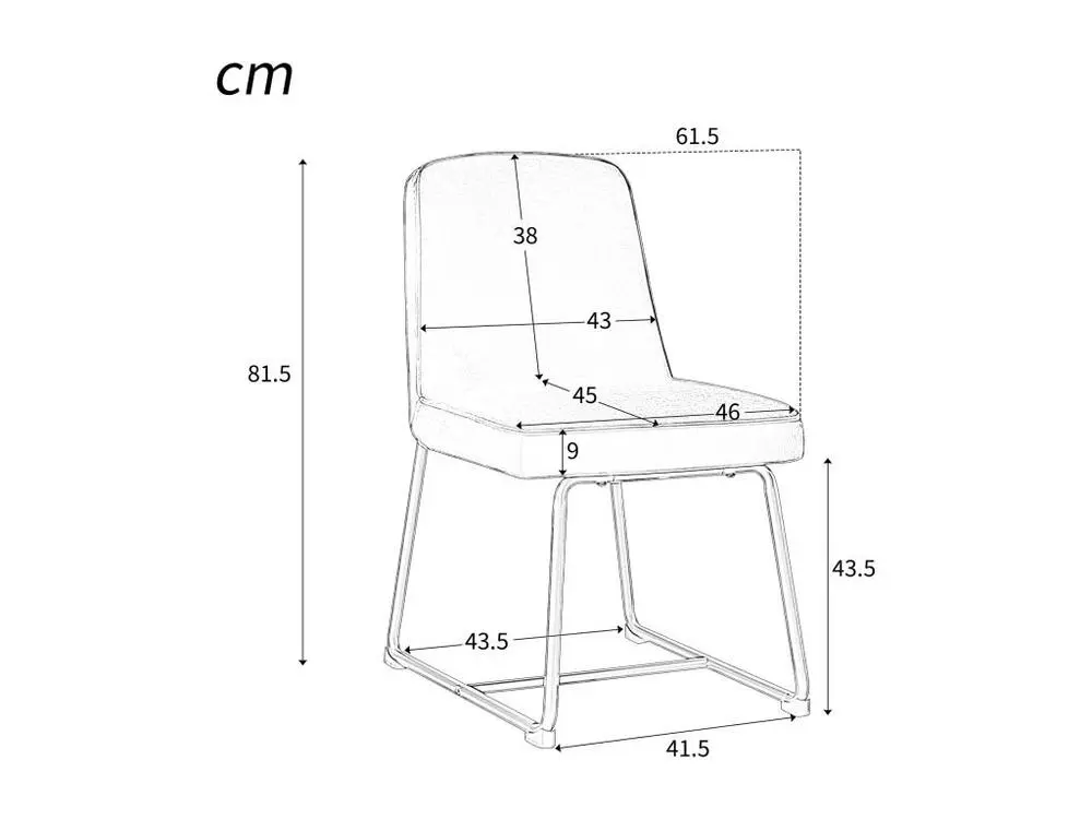 Lot de 6 Chaises rembourrées en velours - structure en métal noir - Noir Facile à installer