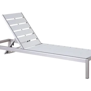 Professionnel Aluminium Reclining Sun Lounger Blanc pur NARDO