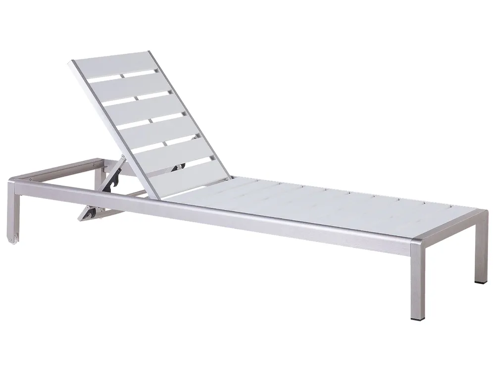 Professionnel Aluminium Reclining Sun Lounger Blanc pur NARDO