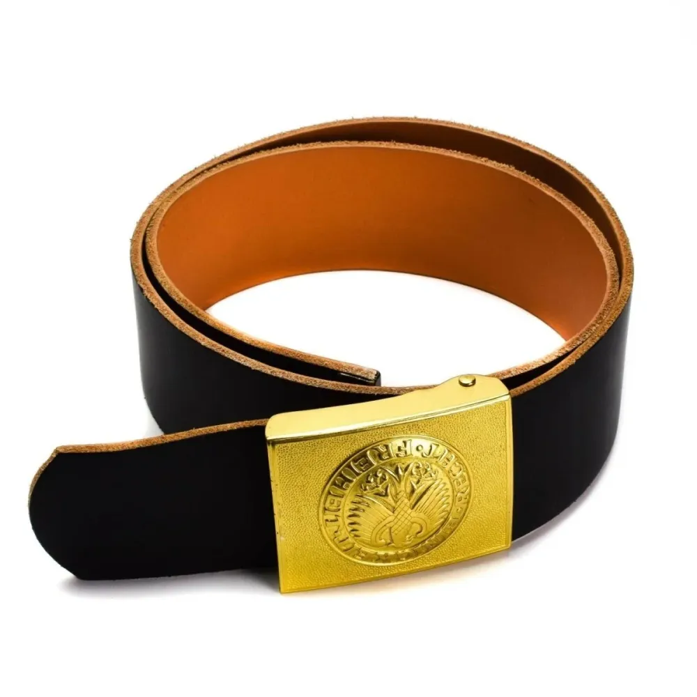 Protection thermique Pantalon militaire d'origine de l'armée allemande avec ceinture en cuir noir