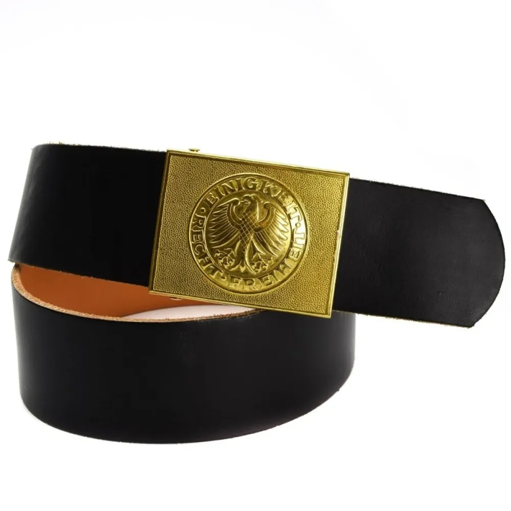 Protection thermique Pantalon militaire d'origine de l'armée allemande avec ceinture en cuir noir