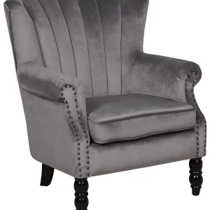 Wingback Chair SVEDALA Velours Grey