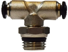10mm Push- OD X 1/2" MNPT Global Pivotant Male Branch Tee Nickel Plated Push Fitting 20810N