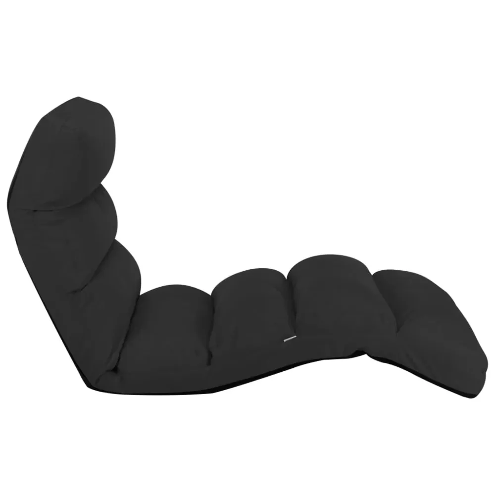 Fauteuil de sol chaise de sol chaise longue piable réglable en VINYLE noir DEC026240