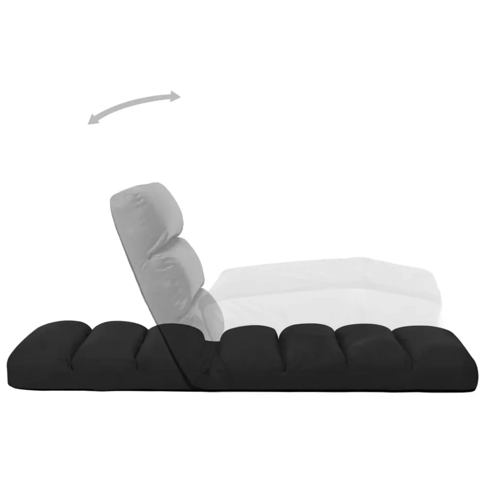 Fauteuil de sol chaise de sol chaise longue piable réglable en VINYLE noir DEC026240