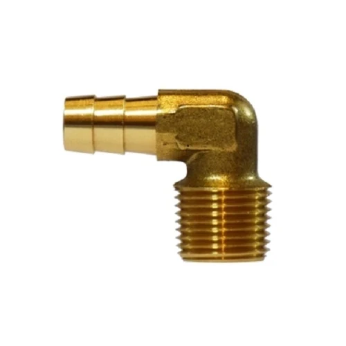 1/2" Hose Barb X 3/8" Male NPTF Hose Barb X MIP Forged 90 Degree Elbow Laiton Fittings 32043