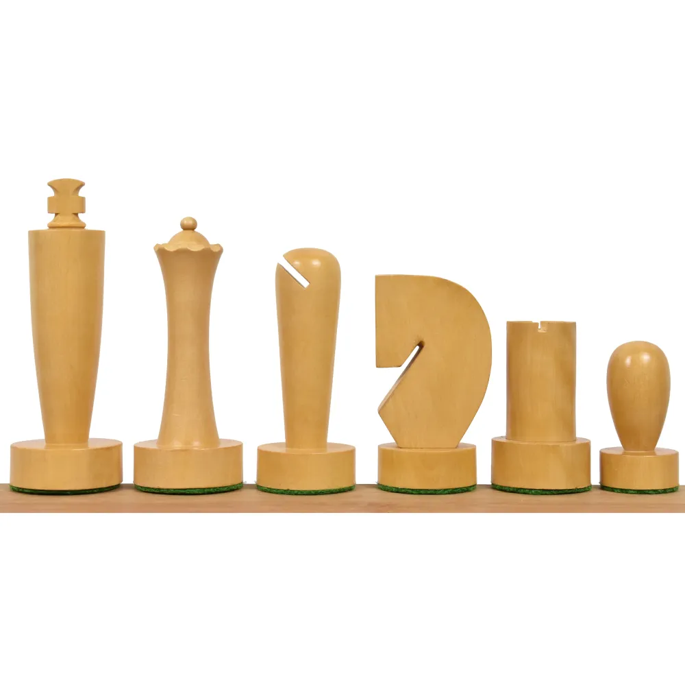 Jeu d'échecs contemporain minimaliste Berliner 3.9" - Pièces d'échecs uniquement - Buis ébénisé lesté