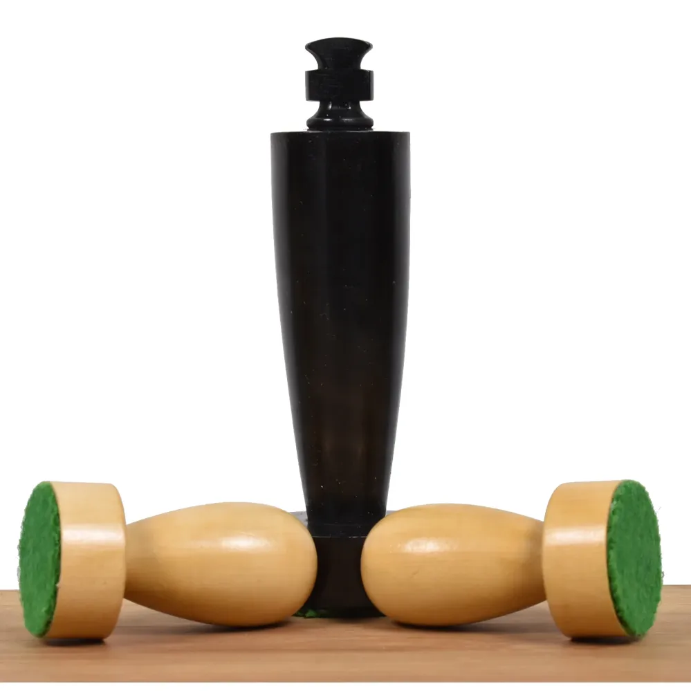 Jeu d'échecs contemporain minimaliste Berliner 3.9" - Pièces d'échecs uniquement - Buis ébénisé lesté
