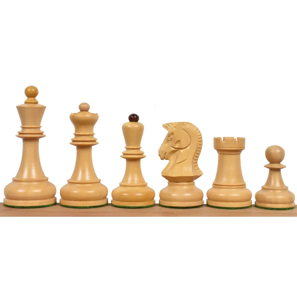 Jeu d'échecs Dubrovnik des années 1970 - Pièces d'échecs uniquement - Bois de rose doublement lesté - Roi de 3,8 pouces