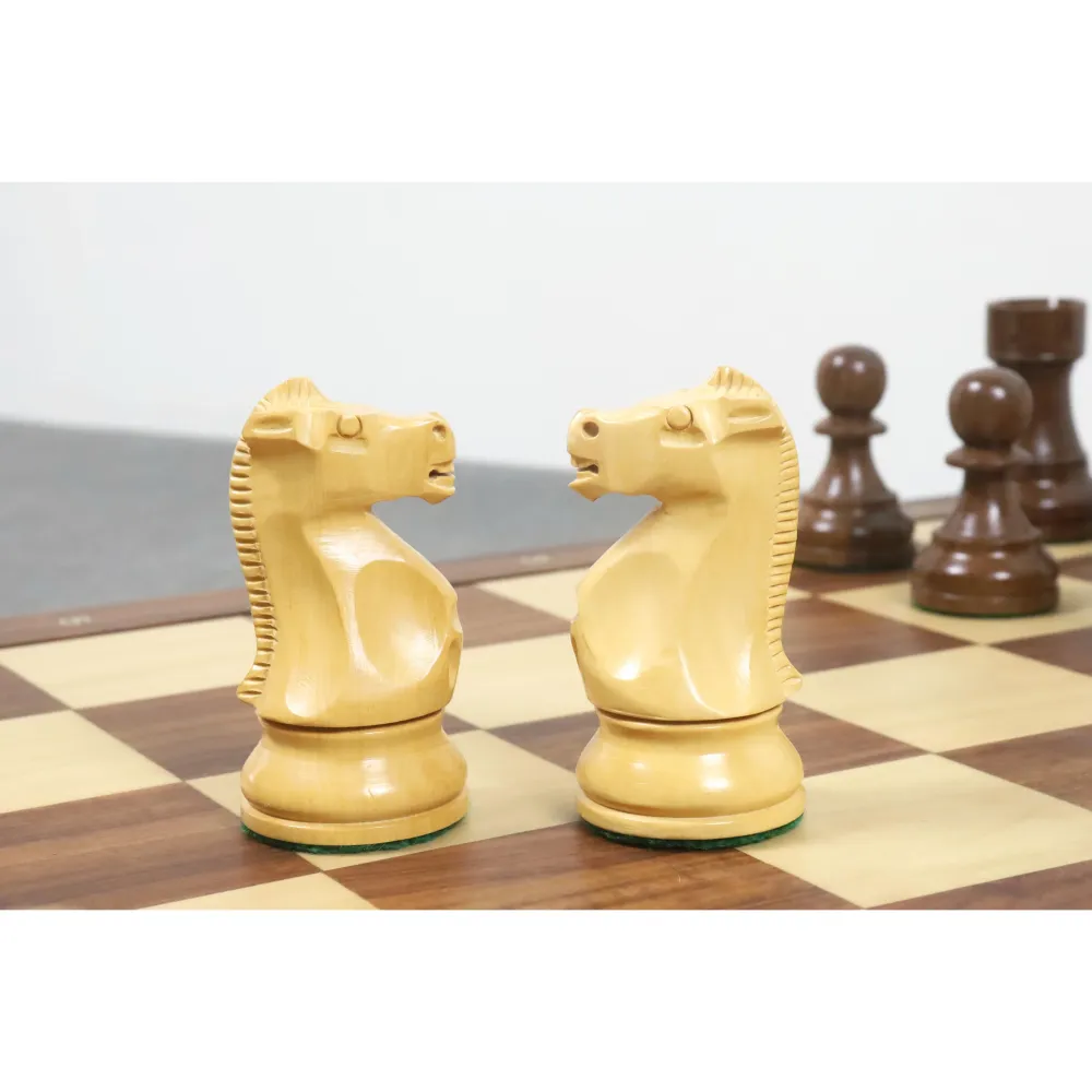 Jeu d'échecs Fischer Spassky du Championnat de 1972 - Pièces d'échecs uniquement - Bois de rose doré et buis doublement lesté